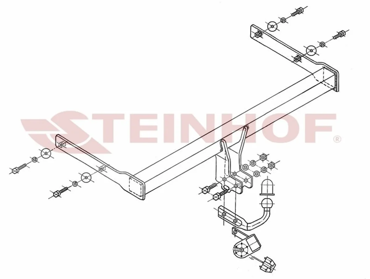 Фаркоп Steinhof для Volkswagen Passat 2021-2026 S-341 в Томск Фаркоп Steinhof для Volkswagen Passat 2021-2026 S-341 в Томск