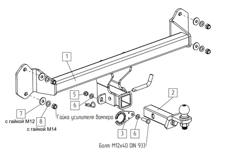 Фаркоп TowRus для BMW iX1 2022-  049113 в Томск