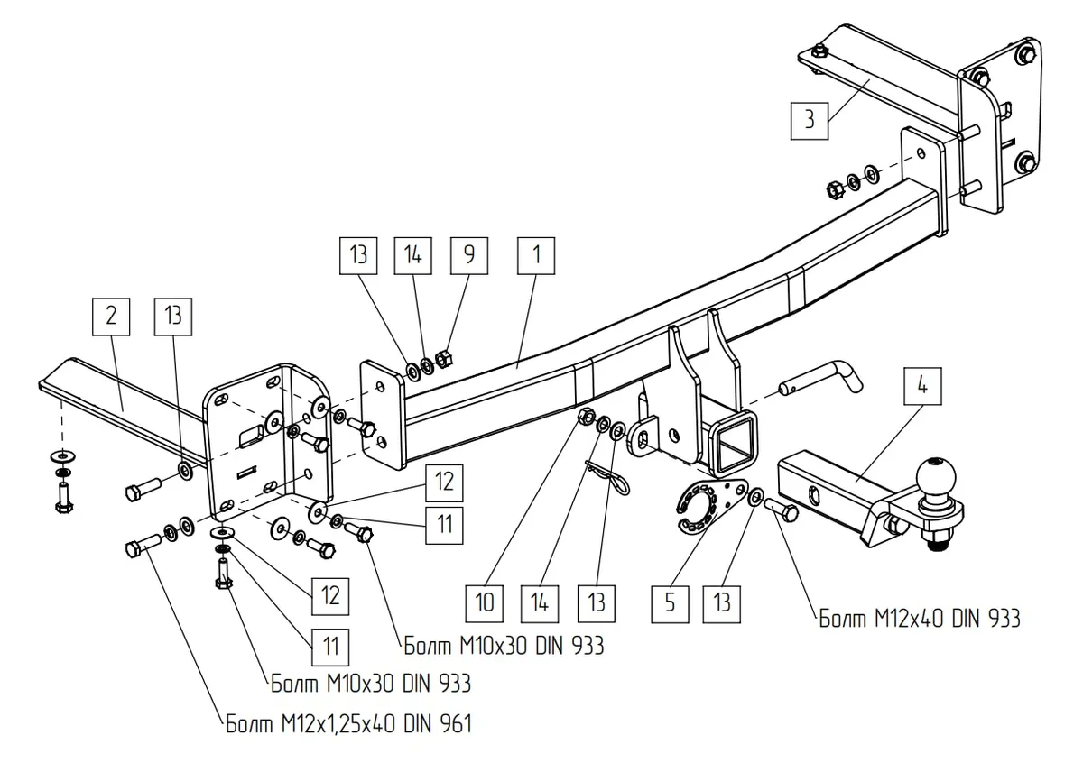 Фаркоп TowRus для Volkswagen Teramont 2022-2026 269092 в Томск Фаркоп TowRus для Volkswagen Teramont 2022-2026 269092 в Томск