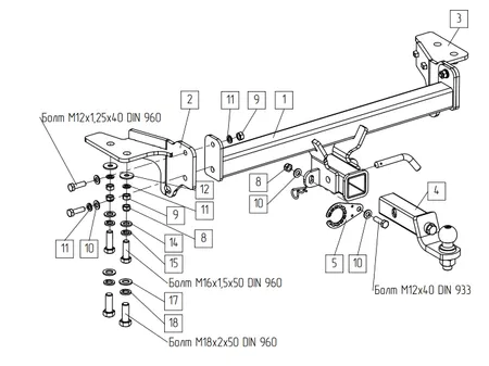 Фаркоп TowRus для Haval F7 2024- 129299 в Томск