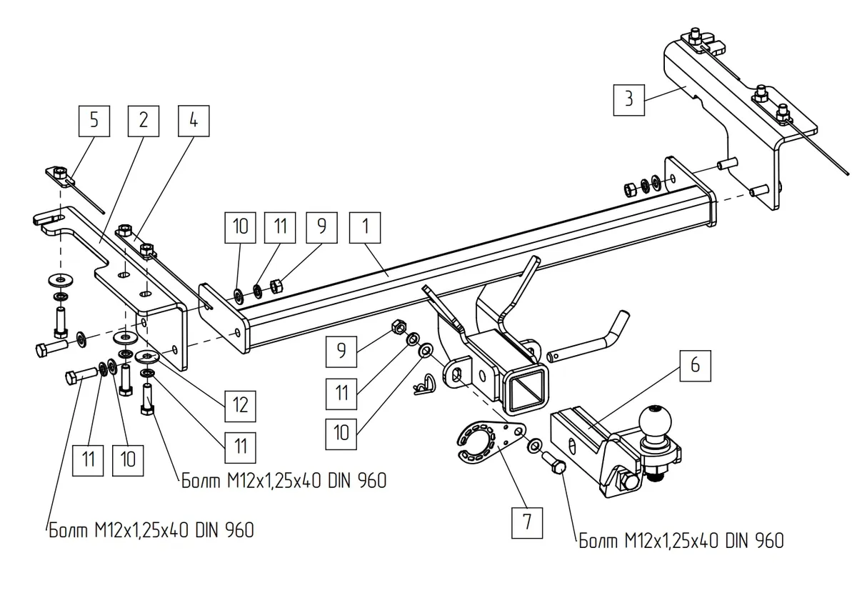 Фаркоп TowRus для Belgee X50 2023- 299413 в Томск Фаркоп TowRus для Belgee X50 2023- 299413 в Томск